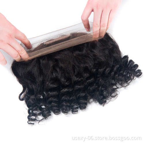 Grade 10A Cheap Human Hair Round Loose Wave 360 Lace Frontal Malaysian Virgin Hair For Black Women
